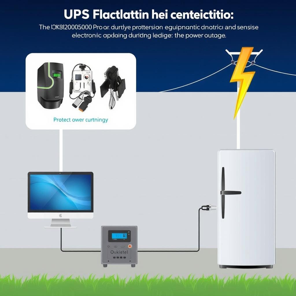 Fonction UPS du générateur solaire Oukitel BP2000 Pro protégeant les appareils sensibles Fonction UPS du générateur solaire Oukitel BP2000 Pro protégeant les appareils sensibles